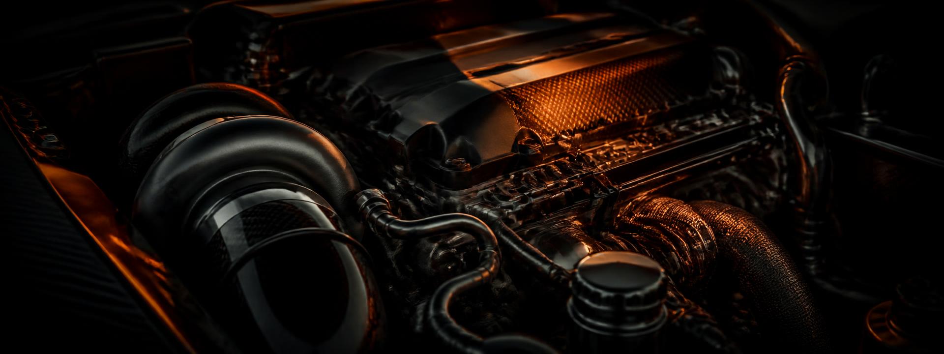 Motorraum mit Turbolader